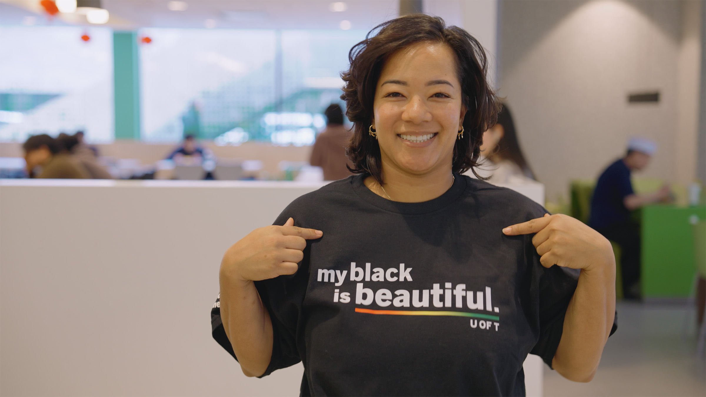 Chef Tiffany wearing the BHM tshirt 'my black is beautiful'