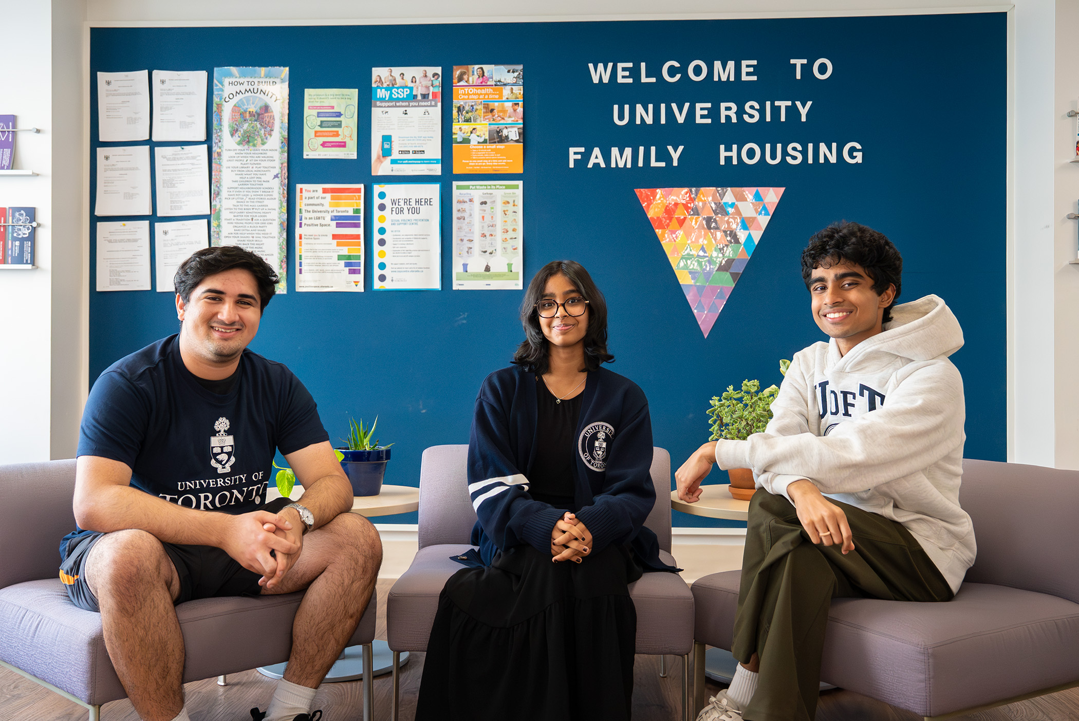 from left to right: Hamza Husain, Wajiha Ilham and Ibtisaam Wasi